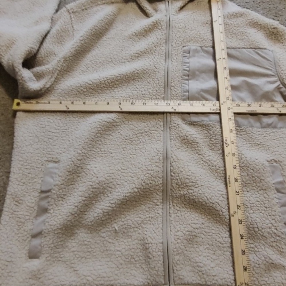 Old Navy Cozy Sherpa Fleece Jacket Cream Full Zip Pockets Size L